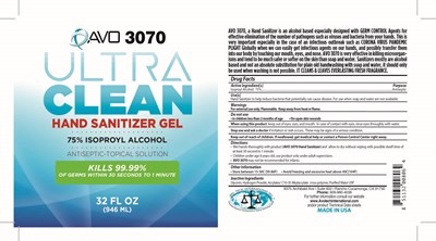 946 mL Label (Avo 3070 Ultra Hand Sanitizer 32oz)